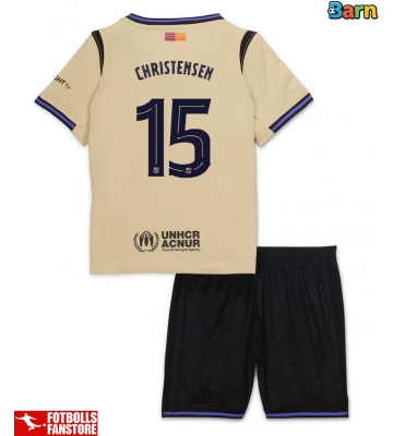 Barcelona Andreas Christensen #15 Bortatröja Barn 2025-26 Kortärmad (+ Korta byxor)